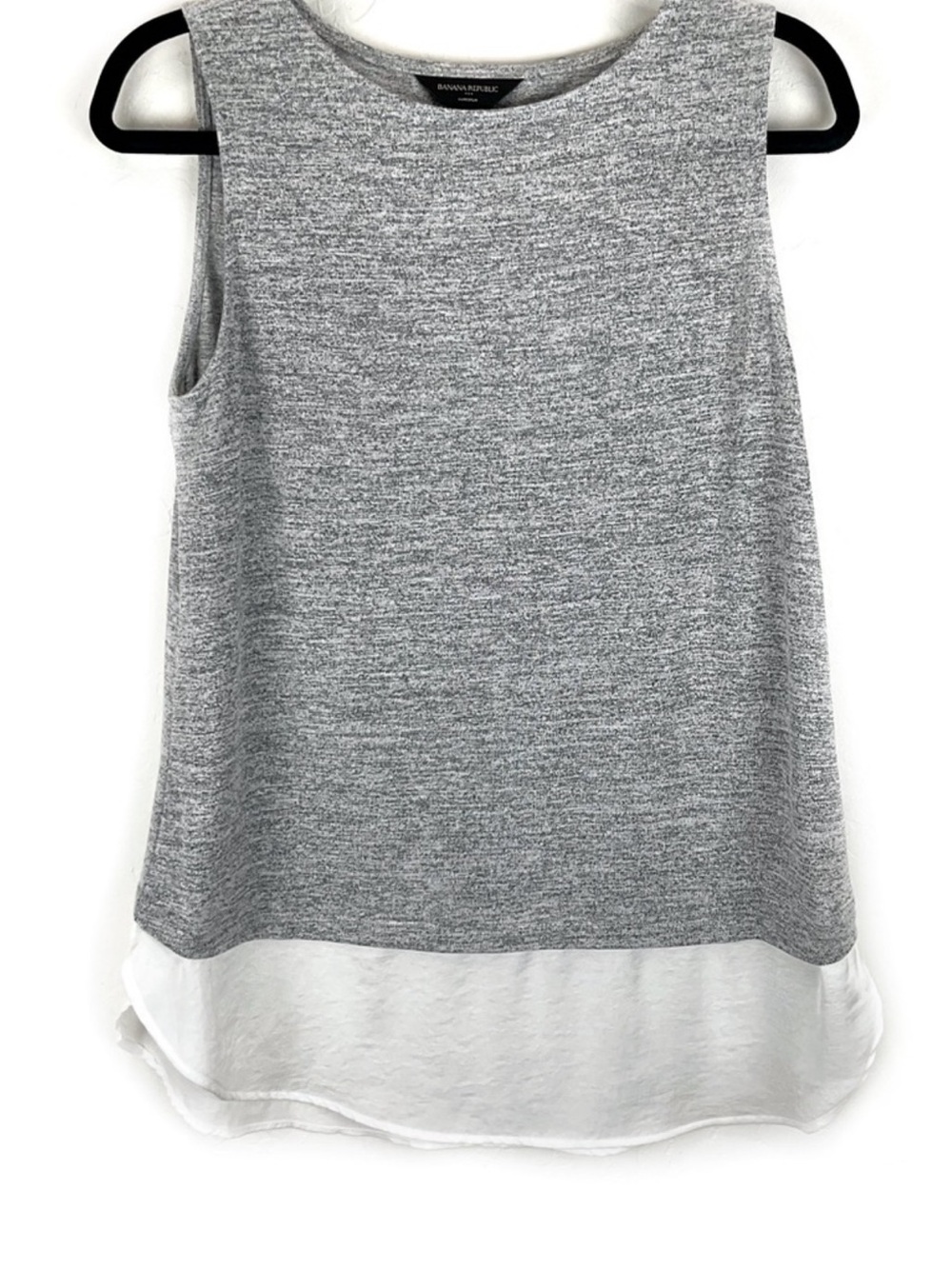 Banana Republic Gray & White Layered Sleeveless Tank
